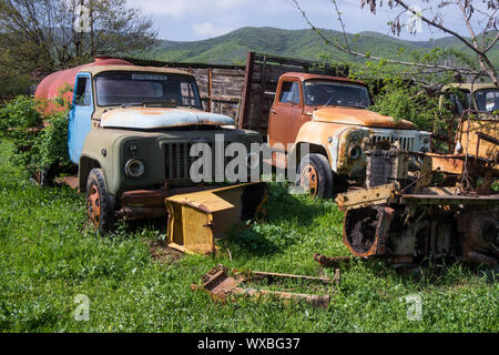 old abandoned car wrecks Stock Photo