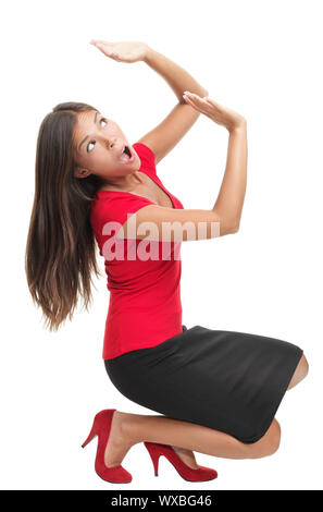 Work load pressure, being attacked or weight on shoulders Stock Photo
