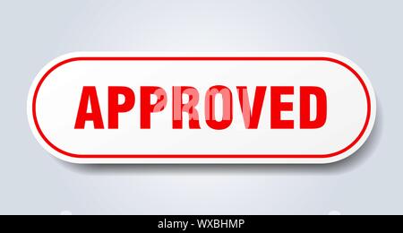 approved sign. approved rounded red sticker. approved Stock Vector