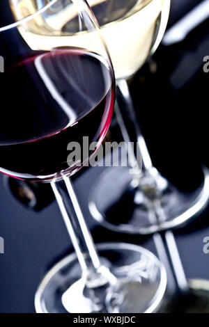 Glasses of  wine on black background Stock Photo