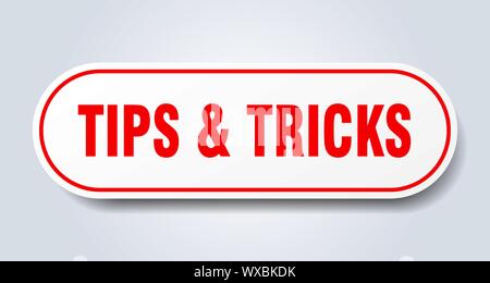 tips & tricks sign. tips & tricks rounded red sticker. tips & tricks Stock Vector