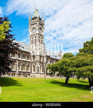 Clocktower of University of Otago Registry Building in  Dunedin, New Zealand Stock Photo