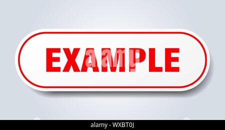 example sign. example rounded red sticker. example Stock Vector