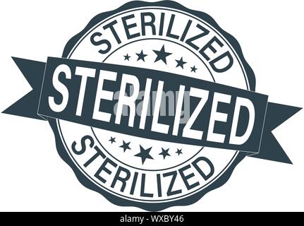 Grunge rubber stamp with text Sterilized,vector illustration on white Stock Vector