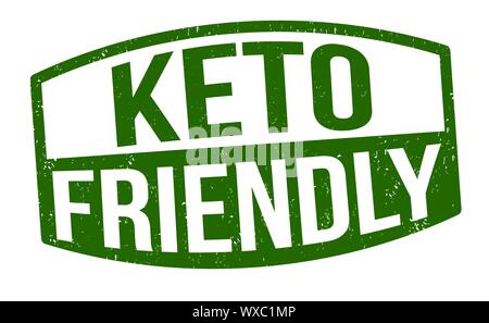 Keto friendly sign or stamp on white background, vector illustration Stock Vector