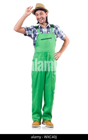Young farmer isolated on white background Stock Photo