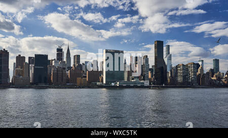 New York skyline with United Nations Headquarter Stock Photo