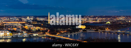 Washington DC Aerial panorama Stock Photo