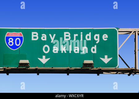 Highway sign for Oakland Stock Photo
