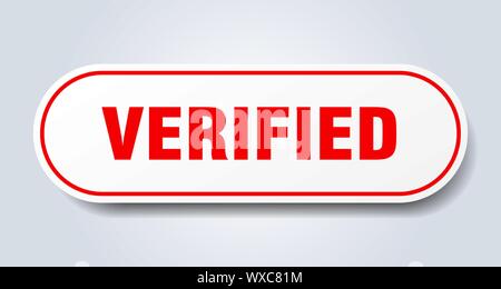 verified sign. verified rounded red sticker. verified Stock Vector