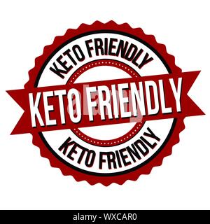 Keto friendly label or sticker on white background, vector illustration Stock Vector