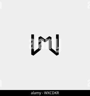 Letter X XK K KX Monogram Logo Design Minimal Icon With Black Color Stock Vector