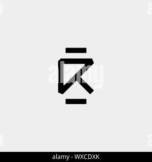 Letter R AR AP Monogram Logo Design Minimal Icon With Black Color Stock Vector