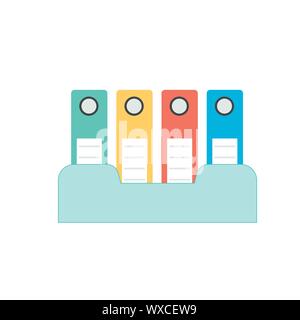 Various colorful files against white background Stock Vector