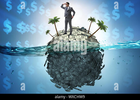 Offshore accounts concept with businessman Stock Photo