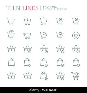 Shopping Bag. Simple Related Vector Icons Set for Video, Mobile Apps