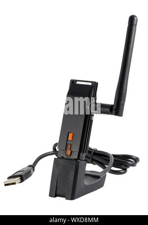 Wi-Fi Wireless USB Adapter isolated on white background Stock Photo