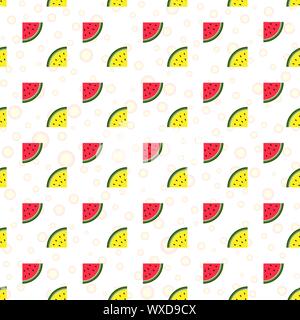 fresh watermelon pattern for background. red and yellow watermelons Stock Vector