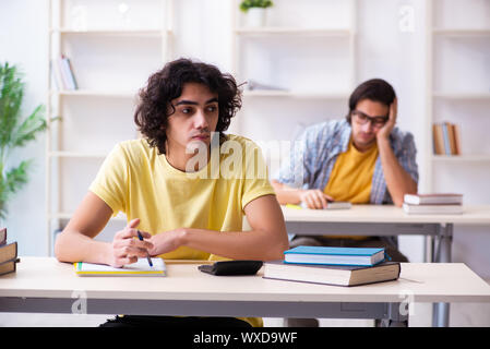 Two male students in the classroom Stock Photo
