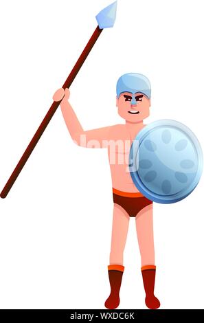 Gladiator spear icon. Cartoon of gladiator spear vector icon for web design isolated on white background Stock Vector