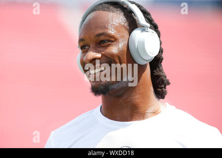 September 15, 2019 Los Angeles Rams running back Todd Gurley in action before the NFL game between the Los Angeles Rams and the New Orleans Saints at the Los Angeles Coliseum in Los Angeles, California. Charles Baus/CSM. Stock Photo