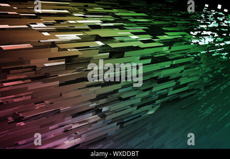 Digital Network with Fast Moving Data Packets Stock Photo