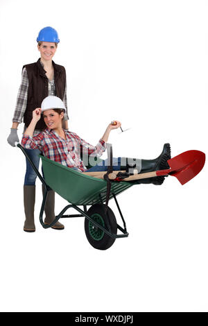 Female gardening duo Stock Photo