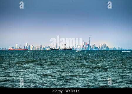 Toronto skyline seen over Lake Ontario Stock Photo