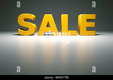 An image of a big yellow sale sign Stock Photo