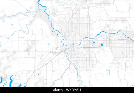 Modern City Map - Spokane Washington city of the USA with neighborhoods ...