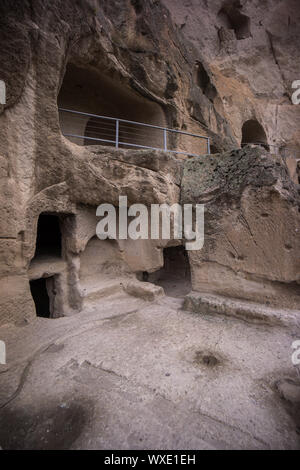 antique caucasus monastery in cave town vardsia Stock Photo