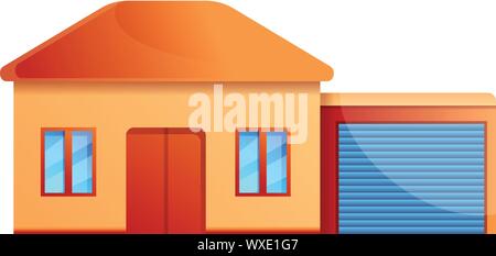 House garage icon. Cartoon of house garage vector icon for web design isolated on white background Stock Vector