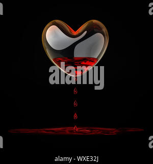 bleeding heart of glass Stock Photo