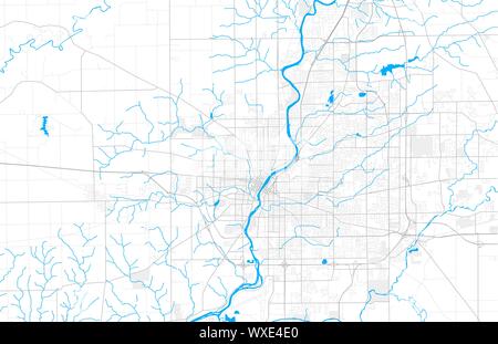 Rich detailed vector area map of Rockford, Illinois, USA. Map template for home decor. Stock Vector