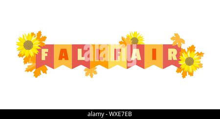 Fall fair festival hand drawn typographic vector element Stock Vector