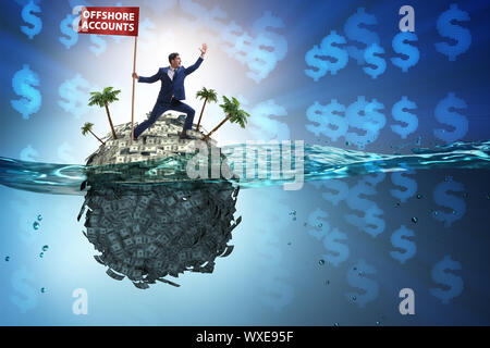 Offshore accounts concept with businessman Stock Photo