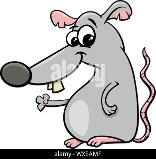 Cartoon Illustration of Funny Rat or Mouse Comic Animal Character Stock Vector
