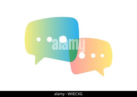 Chat speech bubble template set. Online communication two gradient message symbol. Vector dialog talk sign illustration Stock Vector