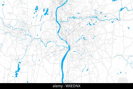 Rich detailed vector area map of Springfield, Massachusetts, USA. Map template for home decor. Stock Vector