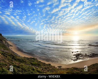 Evening ocean coast (Algarve, Portugal). Stock Photo