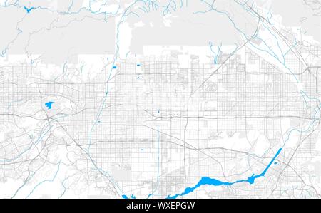 Simple map of Rancho Cucamonga, California, USA. Black and white ...