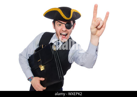 Businessman pirate isolated on white background Stock Photo