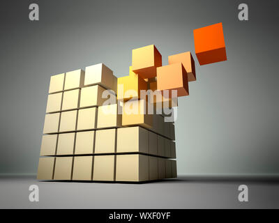 An image of a cube of many cubes Stock Photo