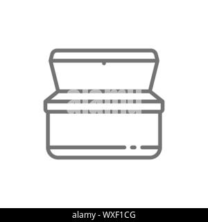 Vector ice cream chest freezer line icon. Stock Vector