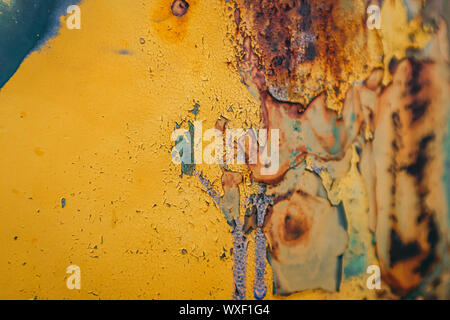 Yellow rusty metal texture background Stock Photo