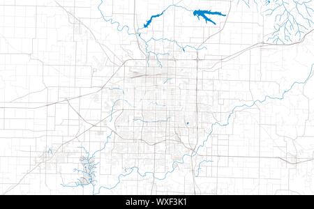 Rich detailed vector area map of Springfield, Missouri, USA. Map template for home decor. Stock Vector