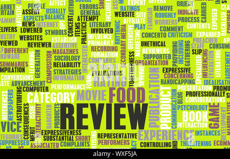 Food Review Word Cloud as a Concept Stock Photo