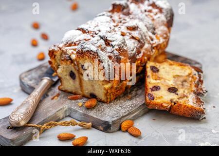 Bread pudding made with buns. Stock Photo