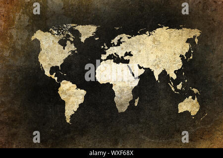 grunge map of the world Stock Photo
