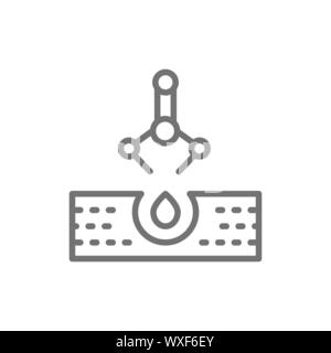 Automatic planting seeds line icon. Isolated on white background Stock Vector
